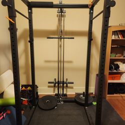 Squat Rack + 45lbs Barbell + Weights