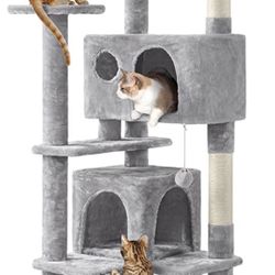 Multi-Level Cat Tree Cat Tower 61.5in for Indoor Cats Cat Condo Furniture with Sisal Scratching Post 592307