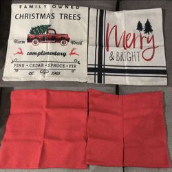 New Set of 4 Christmas Pillow Covers