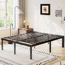 Bed Frame Queen Size Noise Free Easy Assemble Platform Heavy Duty Metal
