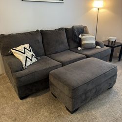 Dark Grey Sofa Love Seat And Ottoman NEED GONE ASAP
