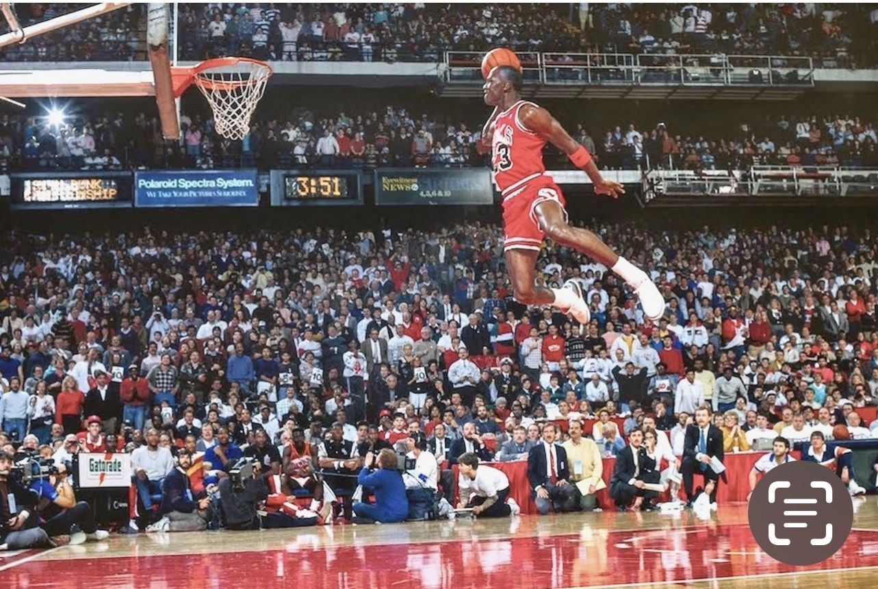 Vintage 1992 Nike 24x36 Poste of Michael AIR Jordan 1987 Slam Dunk Contest