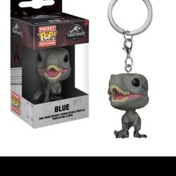New Funko Pop! Jurassic Park Blue Velociraptor Keychain