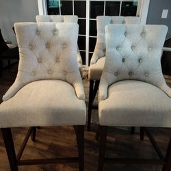 Stylewell Bakerford Biscuit Beige Upholstered Bar Stool