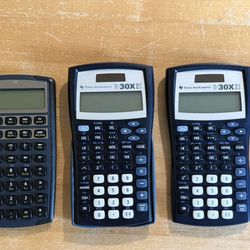 Calculators Casio, TI 30, HP Financial Calculator 