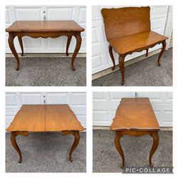 Vintage Flip Top Pull Out Dining Table/ Sofa Table/ Accent Table 