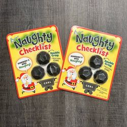 New Set of 2 Naughty Checklist Christmas Holiday Cards With Pretend Coal