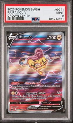 Pokemon Crown Zenith PSA 9 Raikou V