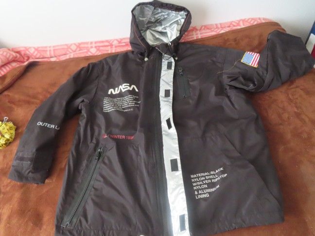 Heron Preston x NASA High Tech Reflective Black Parka FW18 Small