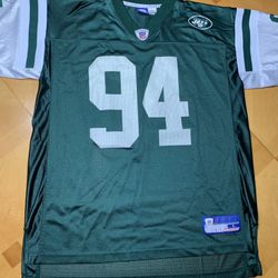 New York Jets John Abraham NFL Reebok Jersey Men's Large Football
