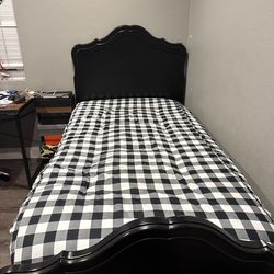 Twin Bed Frames (2 Available) – Black Wood – Good Condition