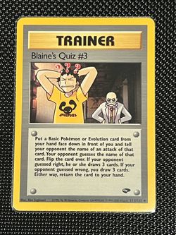 Pokémon Trainer Blaine’s Quiz #3 English mint condition