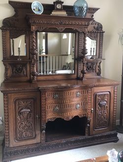 Beautiful Carved English Sideboard