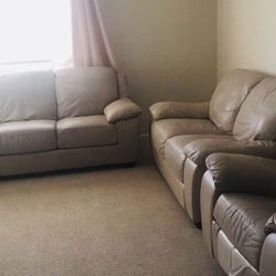 Real Leather Furniture Set Living Room Furniture Set. ONLY 1 OWNER