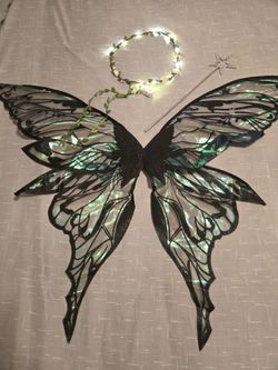 Fairy Costume Set with Wings, Wand, and Crown