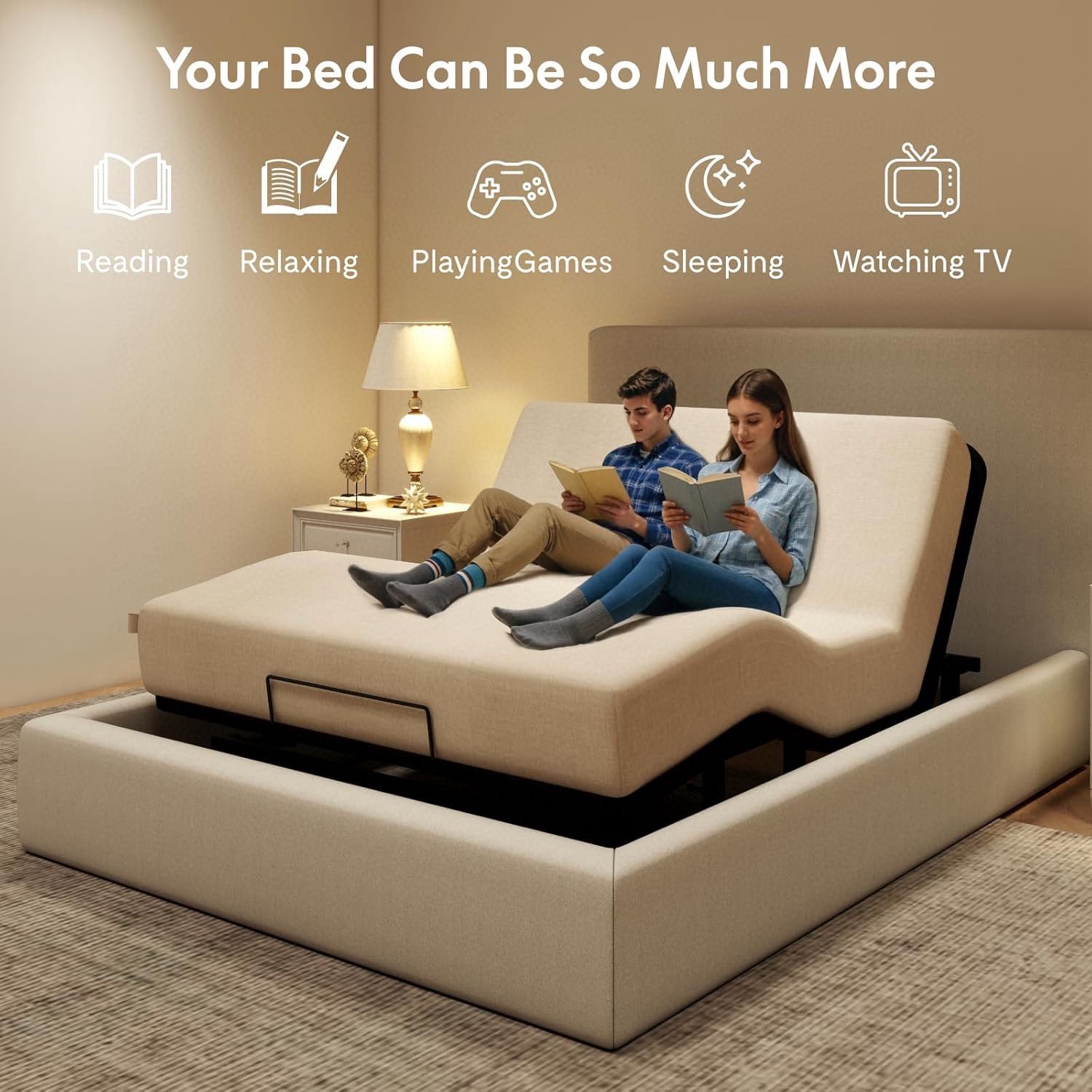 Queen Size, Oxford Fabric Bedspread, Wired Remote,Whisper Quiet Durable Motor, Mattress Holder