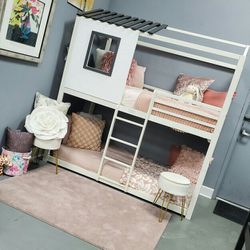 Twin Bunk Bed 2 Free Mattresses, Furniture Sectional Queen Avail
