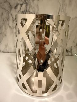 Silver Metal Cutout Candle Holder