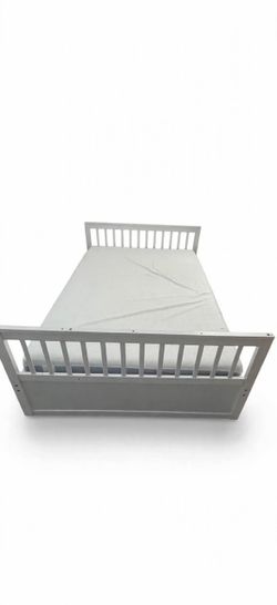 Modern full size white bed with Mattress and 2 bottom storage pull out drawers