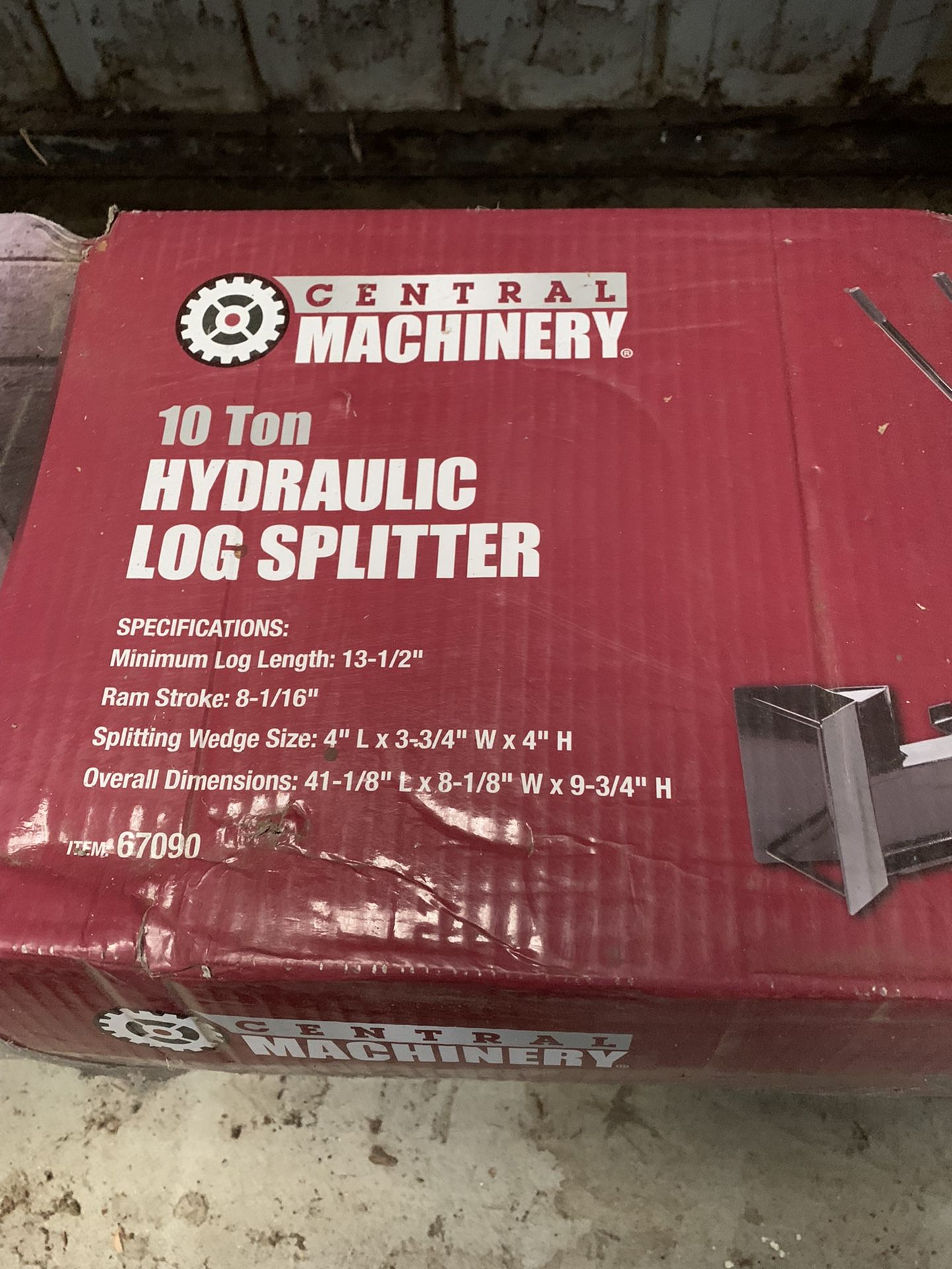 10 Ton Hydraulic Log Splitter. NEW IN BOX. Never Used.