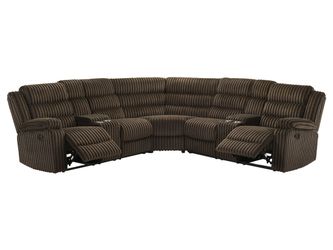 Atkinson Chocolate Upholstered Reclining Sectional Sofa