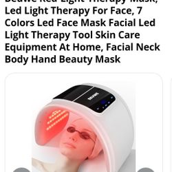 Beuwe Red-Light-Therapy-Mask, Led Light Therapy for Face, 7 Colors Led Face Mask Facial Led Light Therapy Tool Skin Care Equipment at Home, 