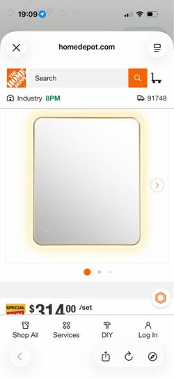 Dazzle 36 in.W x 30 in.H Rectangular Aluminum Framed LED Wall Mounted Bathroom Vanity Mirror in Brushed Gold