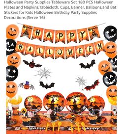 Brand new Halloween Party Supplies Tableware Set 180 PCS