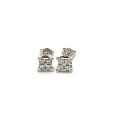 10kt White Gold Diamond Square Earrings 1.48grams 167050 11