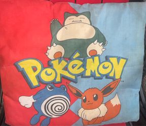 Pokemon VINTAGE 1995 NINTENDO  DOUBLE SIDED SQUARE PILLOW PIKACHU Rare  collectors item  well kept in good condition