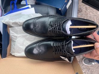 Cole Haan Grand360 Black Waterproof Wingtip Oxfords - Leather- Sizes 8.5 & 9