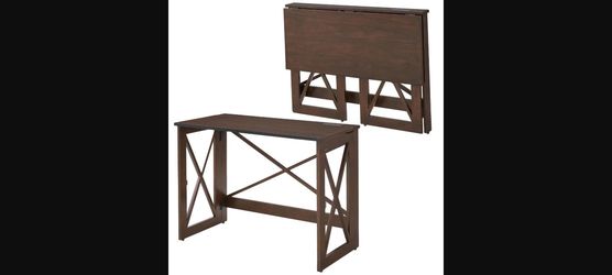 Stakmore Folding Desk with USB & 110V Outlets - Espresso Hardwood Home Office Desk