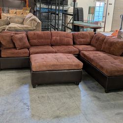 Cloth l shaped couch