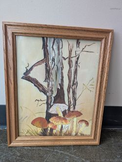 Tree and mushroom painting