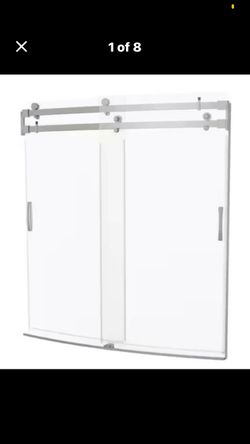 60"x32" Classic 500 Curved Bathtub Door in Stainless