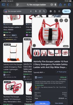 Fire escape ladder, new two-story