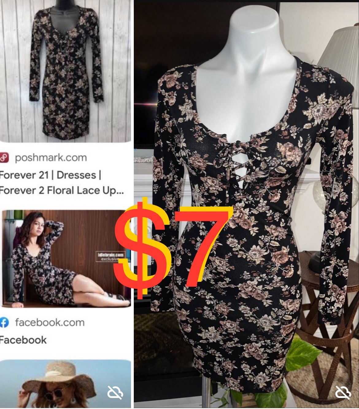 $7 Like New Beautiful Lace Up Dress Size Small in mint condition