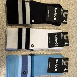 Hurley surf skateboarding socks, long stretchy and wide, very comfortable
