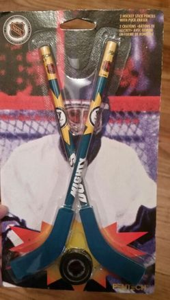 NHL Stick Pencils + Eraser