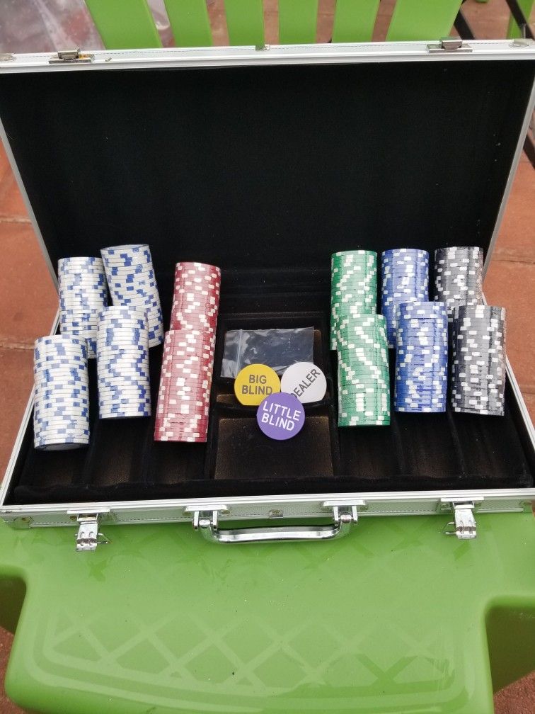 Poker chips in case