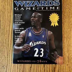 Rare Vintage Michael Jordan Washington Wizards Gametime program (11/3/01)