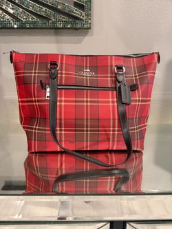 Plaid coach bag/tote