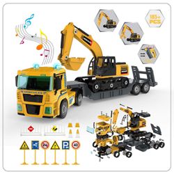 Engineering Vehicle Toy Car Take Apart Toys with Electric Drill DIY Toys for Boys Kids Stem Building Toys Gift Toys for Boys Construction Vehicle Idea
