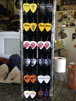 Guitar pick earrings