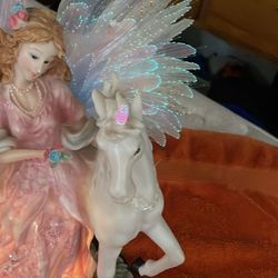 VINTAGE FIBER OPTIC PORCELAIN ANGEL
