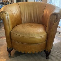 Paladin Leather Accent Chair With Nail Trim