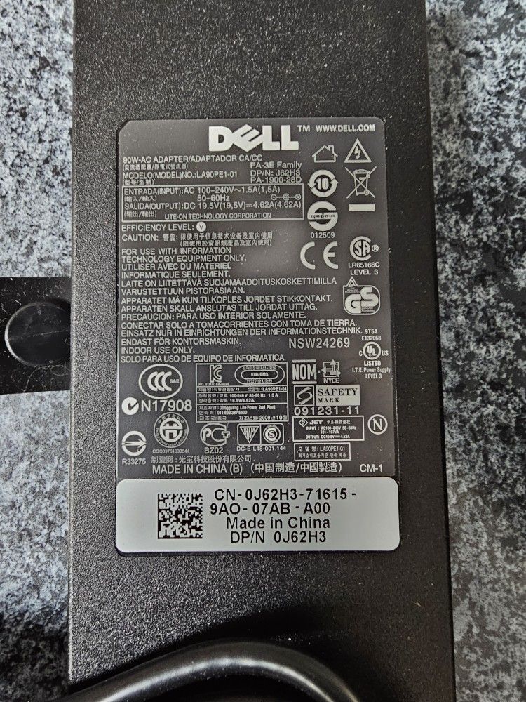 Genuine DELL Laptop Charger AC Adapter Power Supply LA90PE1-01