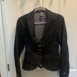 Bison Bisou Black Denim Blazer