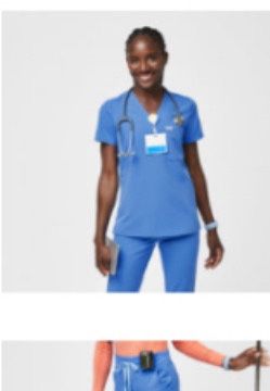 Figs Capri Blue Scrub Top