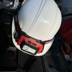 Pyramex hard with milwaukee headlight